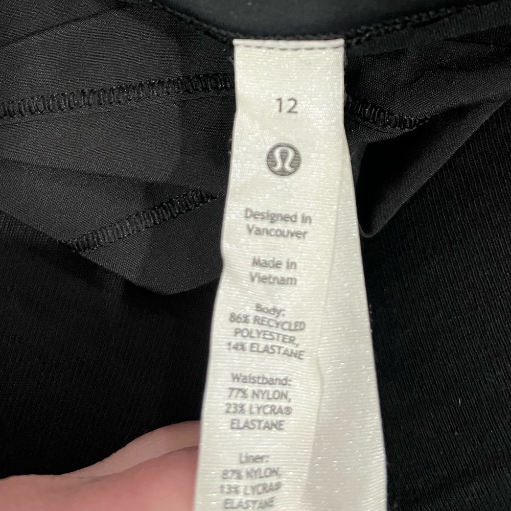 Lululemon Black Lined Pace Rival Skort Skirt Sz. 12 - Picture 7 of 7